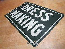 DRESS MAKING Original Old Tin Store Display Advertising Sign Tailor Sewing