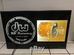 DW Drums 25th Anniversary 1997 Lighted Sign Music Store Display Drum Workshop