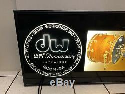 DW Drums 25th Anniversary 1997 Lighted Sign Music Store Display Drum Workshop