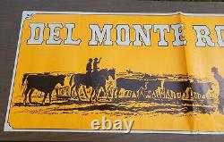 Del Monte Round-Up Poster Sign Chuck Wagon Cowboy Western Store Display c1971