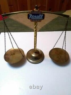 Depend on Rexall Drugs Store Advertising Brass Counter Top Scale Display 14