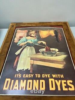 Diamond Dyes Store Display Cabinet Vintage Reproduction Sign