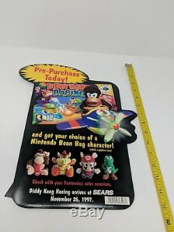 Diddy Kong Racing N64 Nintendo 64 Mario Toy Sign Store Display Promo Standee VTG