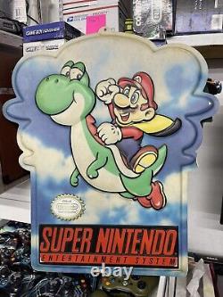 Display Super Nintendo Snes Super Mario World Store Sign Authentic Hang Sign