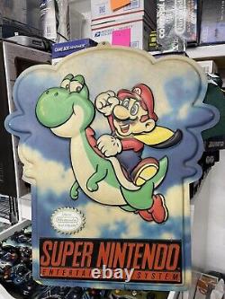Display Super Nintendo Snes Super Mario World Store Sign Authentic Hang Sign
