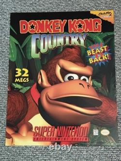 Donkey Kong Country Store Display Sign Promo Super Nintendo RARE 1994 Licensed