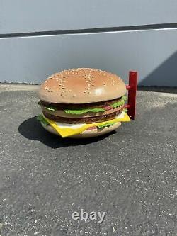 Double Cheeseburger Hanging Over Sized Statue Burger Joint Sign Display