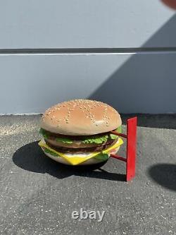 Double Cheeseburger Hanging Over Sized Statue Burger Joint Sign Display