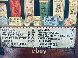 Dr. Daniels Veterinary Medicine Advertising Oak Tin Store Display Cabinet C 1910