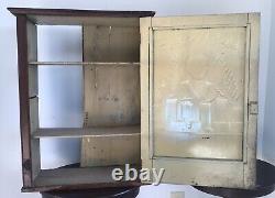 Dr. Daniels Veterinary Medicine Advertising Oak Tin Store Display Cabinet C 1910