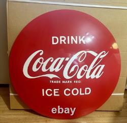 Drink Coca Cola 24 Round Metal Button Sign Wall Mount Store Display Advertise