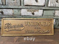 EARLY 1920's HONESDALE PA BIRDSALL WOOL CLOTHING WORK OR PLAY STORE DISPLAY SIGN
