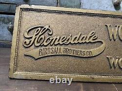 EARLY 1920's HONESDALE PA BIRDSALL WOOL CLOTHING WORK OR PLAY STORE DISPLAY SIGN