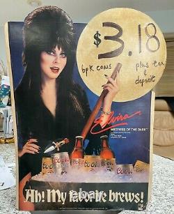 ELVIRA COORS BEER BREWS 1986 CARDBOARD In-Store Display 31×14 STANDEE Orig stand