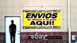 ENVIOS de Dinero AQUI Banner Sign Display Poster Tienda Store Wire Transfers EBT