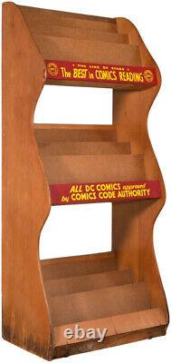 EXTREMELY RARE DC COMIC BOOK STAND Advertising News Stand Display Rack Sign