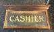 Early 1900's Brass, Glass, Electric Lighted CASHIER Sign