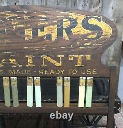 Early 1900's ROGERS PAINT General Store Paint Samples Display Advertising Sign