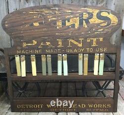 Early 1900's ROGERS PAINT General Store Paint Samples Display Advertising Sign