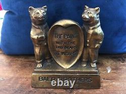 Early BAER BROTHERS New York PAINT Two Bears Store Display Sign Anthropomorphic