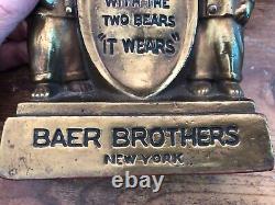 Early BAER BROTHERS New York PAINT Two Bears Store Display Sign Anthropomorphic