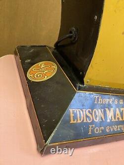 Early Edison Mazda Ge Lamp Store Display Maxfield Parrish Art Light Bulb Sign