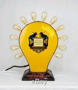 Edison Mazda Lamps Store Advertising Display Maxfield Parish Neon Sign Very Rare