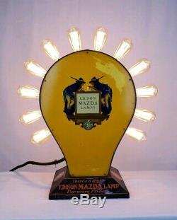 Edison Mazda Lamps Store Advertising Display Maxfield Parish Neon Sign Very Rare