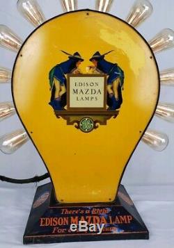 Edison Mazda Lamps Store Advertising Display Maxfield Parish Neon Sign Very Rare