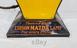 Edison Mazda Lamps Store Advertising Display Maxfield Parish Neon Sign Very Rare