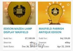 Edison Mazda Lamps Store Advertising Display Maxfield Parish Neon Sign Very Rare