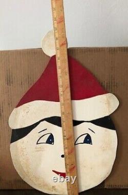 Elf Sign Christmas Holiday Vintage 1980's Boy Store Display Fibre Board