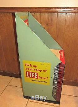 Extraordinarily Rare Tin Litho LIFE Magazine Store Display Stand Rack ca. 1950's