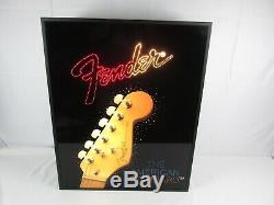 FENDER GUITAR Fiber Optic Light Dealer Display Sign Advertising Store RARE FIND