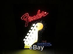 FENDER GUITAR Fiber Optic Light Dealer Display Sign Advertising Store RARE FIND