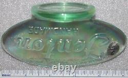 FENTON Authentic Handmade Dealer Counter Display Sign Iridescent Green Glass