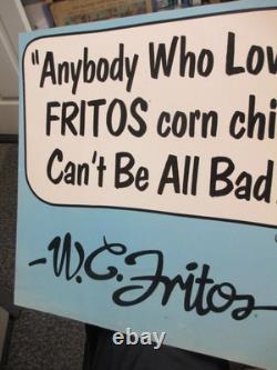 FRITO LAY 1971 store display sign W. C. Fields W. C. Fritos cartoon character