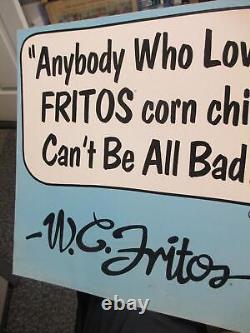 FRITO LAY 1971 store display sign W. C. Fields W. C. Fritos cartoon character