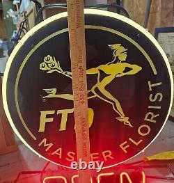 FTD MASTER FLORIST Neon Sign WORKING Flower Shop Advertising Display