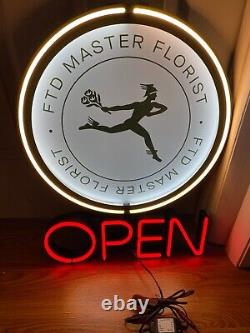 FTD Master Florist Neon Sign Flower Shop Advertising Display 27 x 21