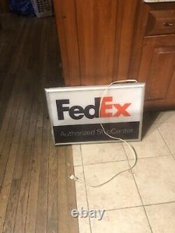 FedEx Authorized Ship Center Lighted Sign USED one side light only, very large