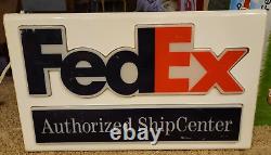 FedEx Authorized ShipCenter Lighted Display Sign 28x17x4 Colors SHOWN