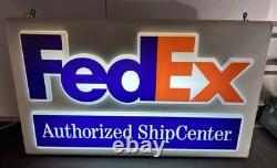 FedEx Authorized ShipCenter Lighted Display Sign 29 x 18 x 4 Functional