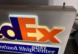 FedEx Authorized ShipCenter Lighted Display Sign 29 x 18 x 4 Functional
