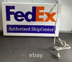 FedEx Authorized ShipCenter Lighted Display Sign 29 x 18 x 4 Functional