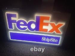 FedEx ShipSite Lighted Sign Metal 28 X 17 X 3.75