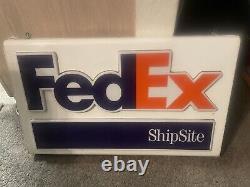 FedEx ShipSite Lighted Sign Metal 28 X 17 X 3.75