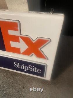 FedEx ShipSite Lighted Sign Metal 28 X 17 X 3.75