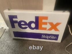 FedEx ShipSite Lighted Sign Metal 28 X 17 X 3.75