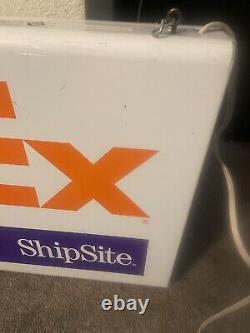 FedEx ShipSite Lighted Sign Metal 28 X 17 X 3.75